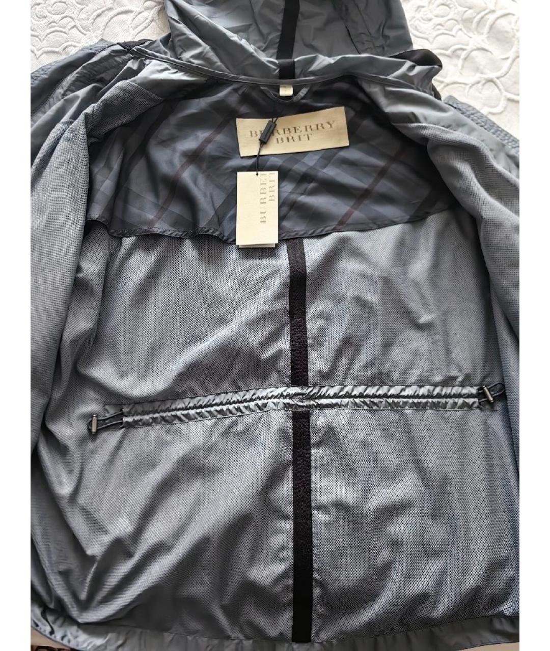 BURBERRY Серая полиамидовая куртка, фото 4