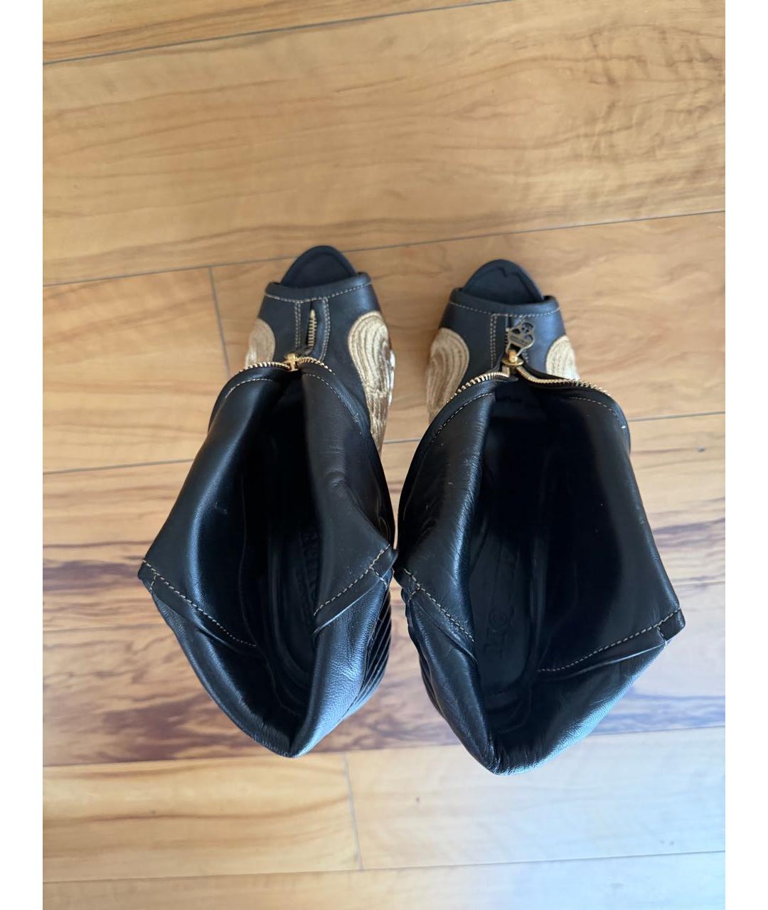 ALEXANDER MCQUEEN Черные кожаные ботинки, фото 4