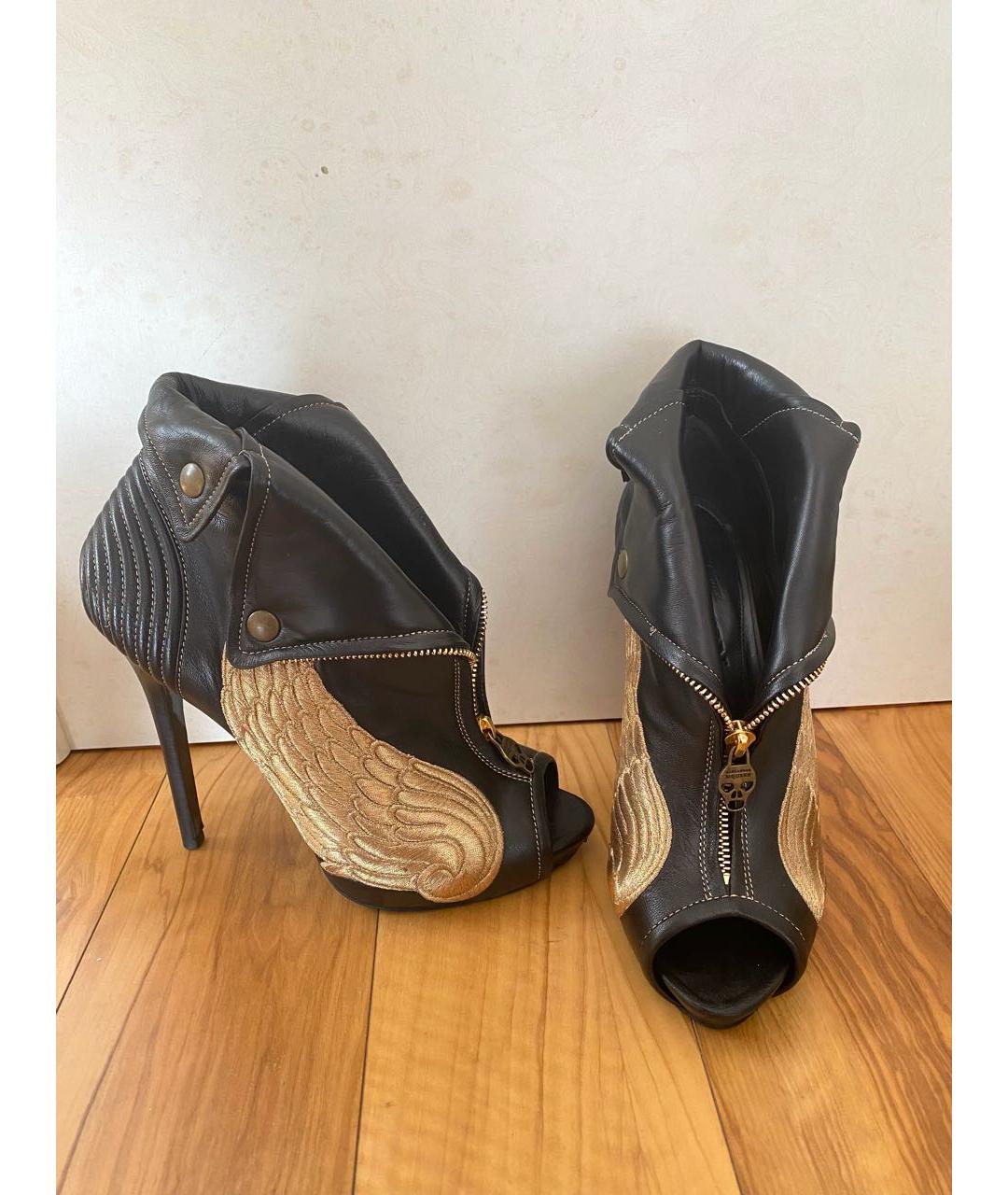 ALEXANDER MCQUEEN Черные кожаные ботинки, фото 3