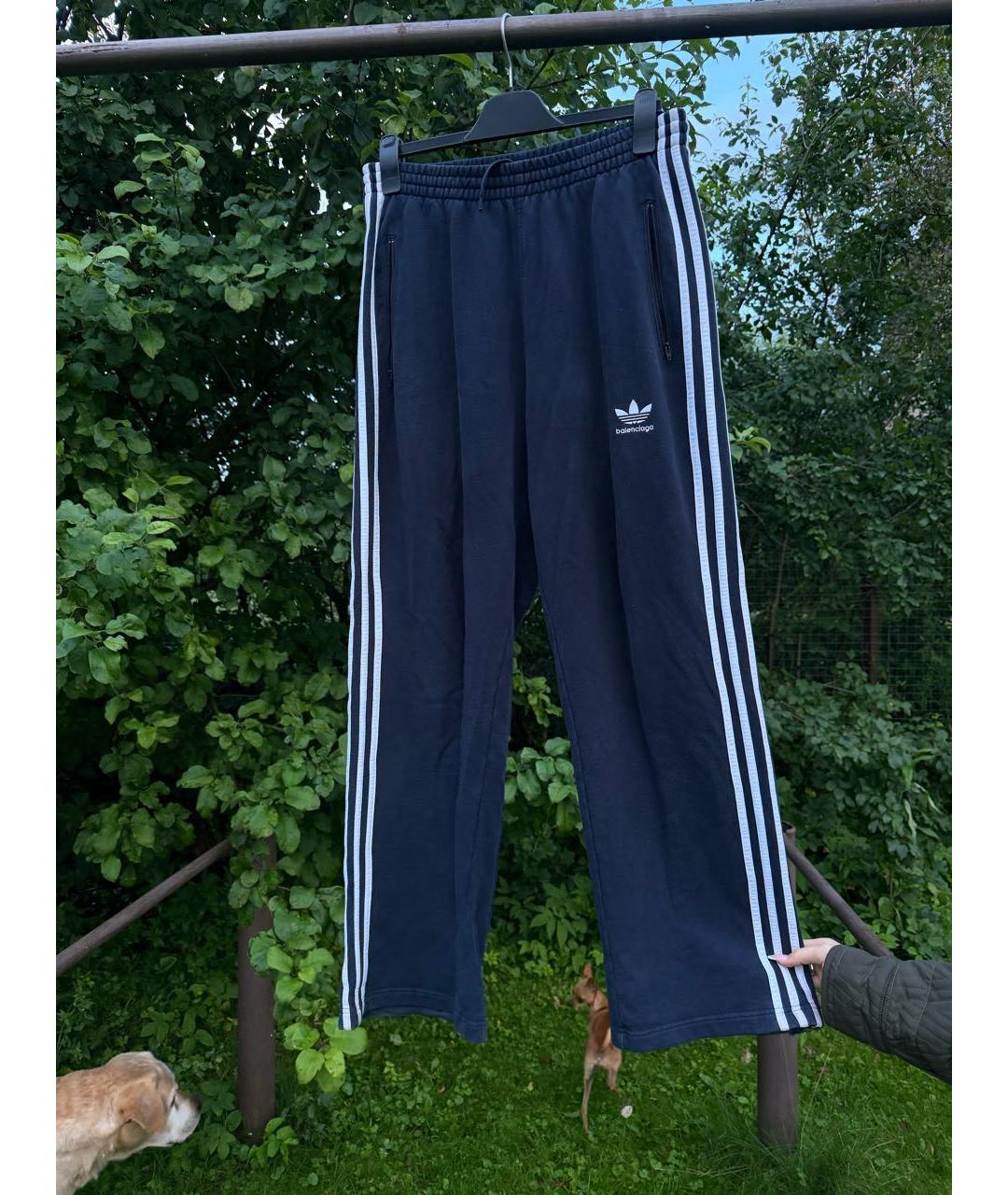 BALENCIAGA Темно-синие хлопковые повседневные брюки, фото 5