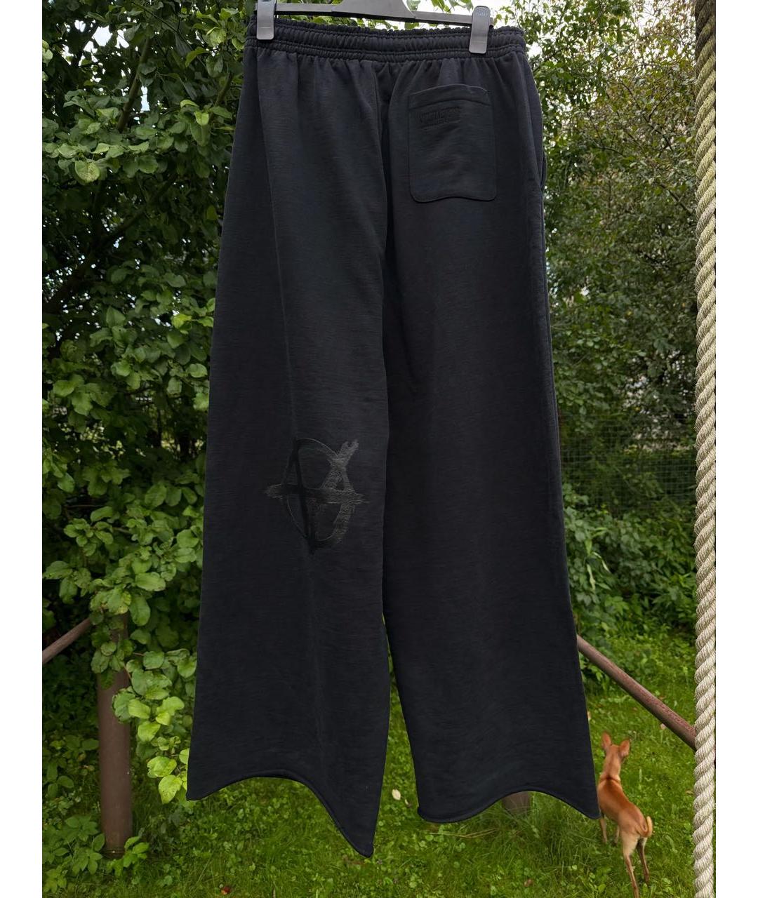 VETEMENTS Черные хлопковые повседневные брюки, фото 2