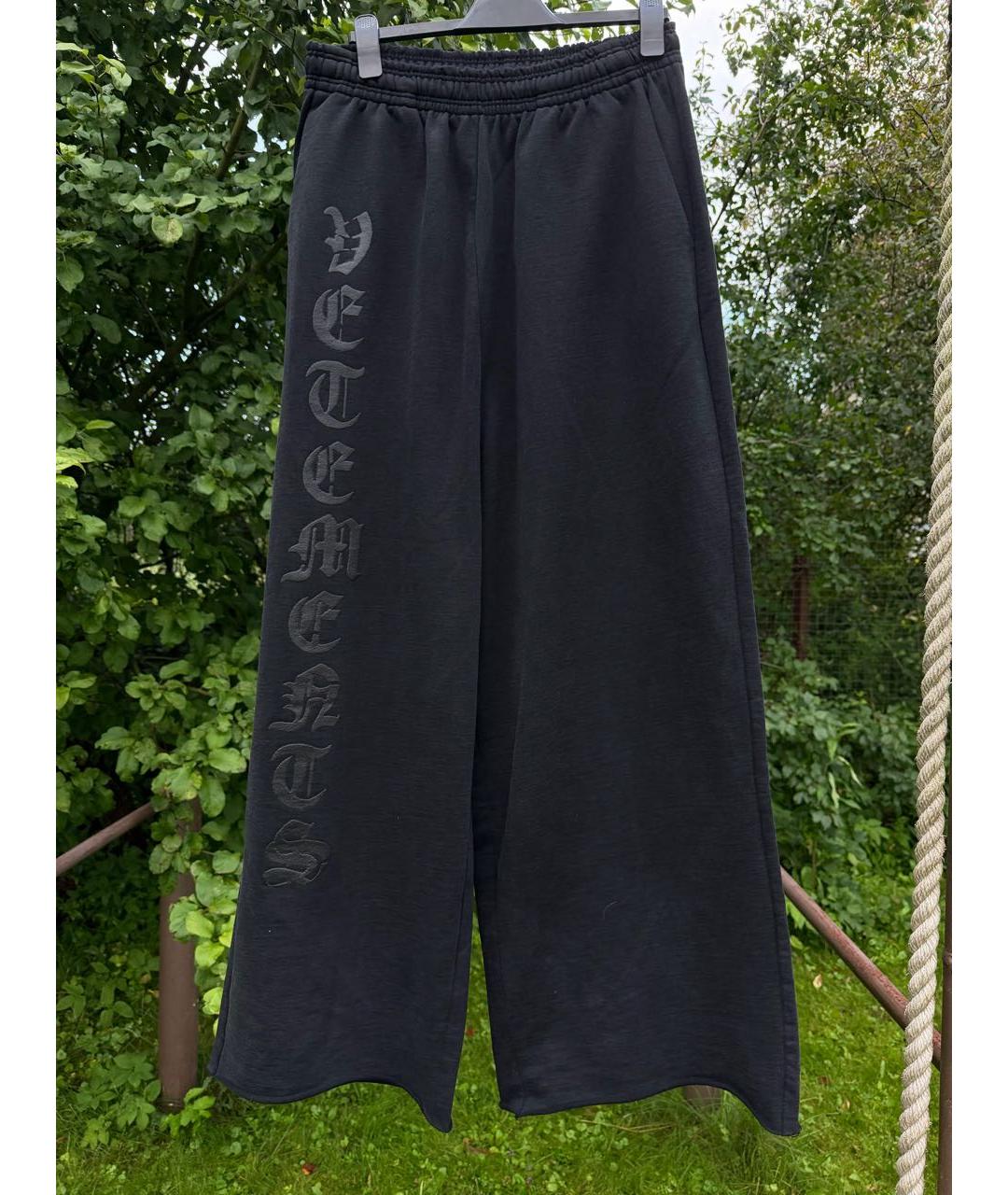 VETEMENTS Черные хлопковые повседневные брюки, фото 4