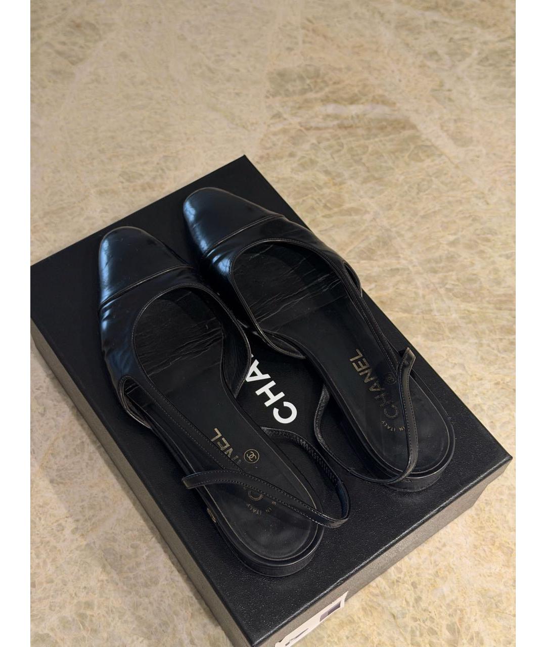 CHANEL Черные кожаные балетки, фото 3