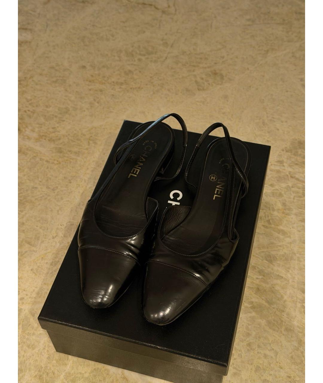 CHANEL Черные кожаные балетки, фото 2