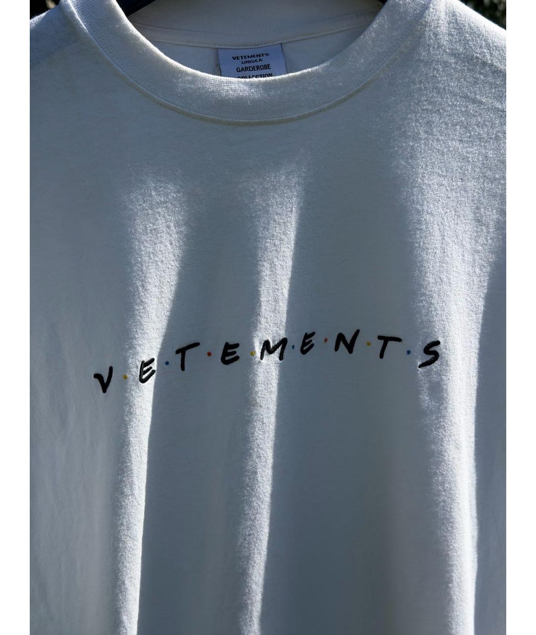VETEMENTS Белая хлопковая футболка, фото 4