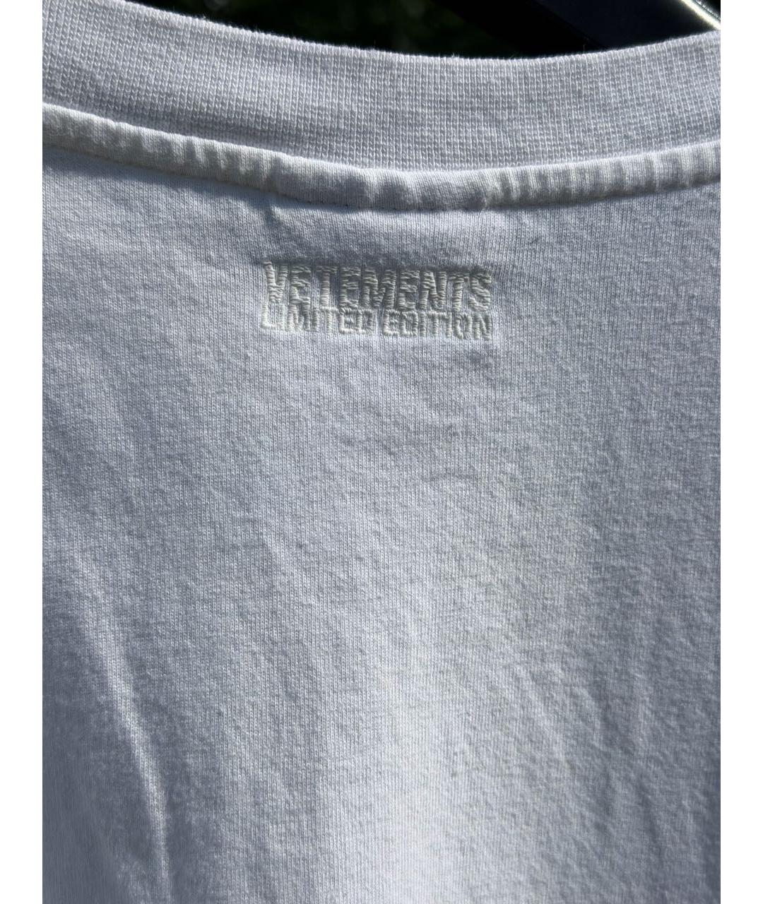 VETEMENTS Белая хлопковая футболка, фото 3
