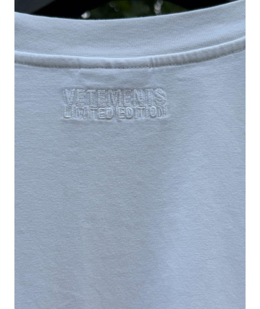 VETEMENTS Белая хлопковая футболка, фото 3