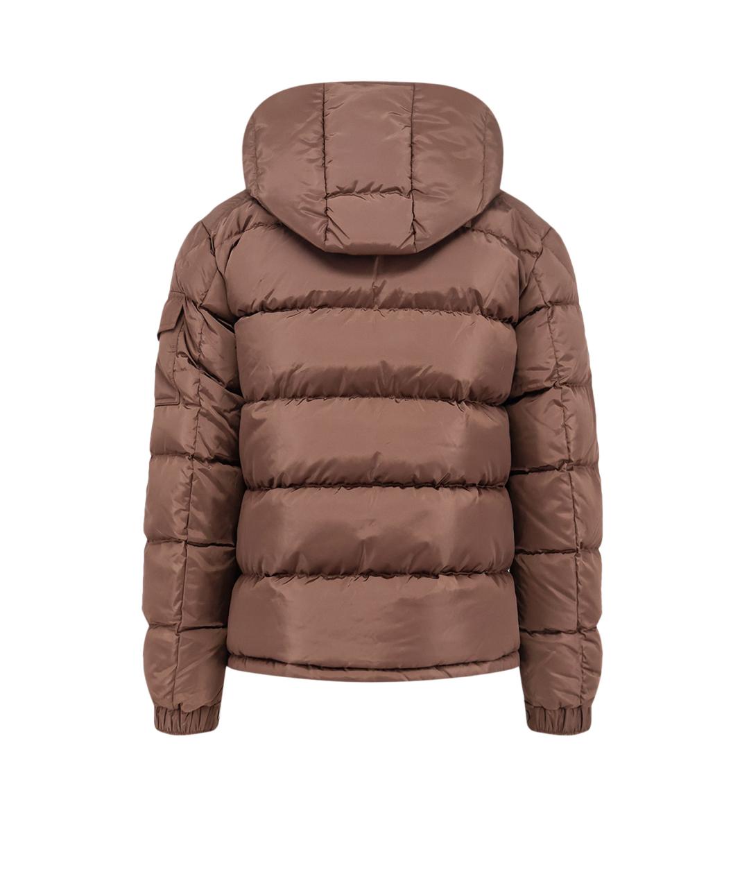 MONCLER Коричневый полиамидовый пуховик, фото 2
