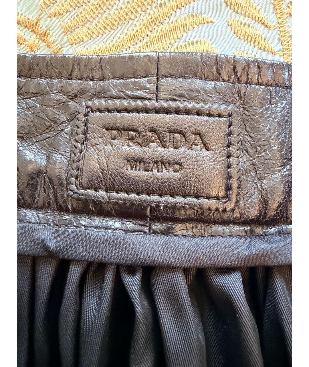 PRADA Черная нейлоновая юбка миди, фото 3