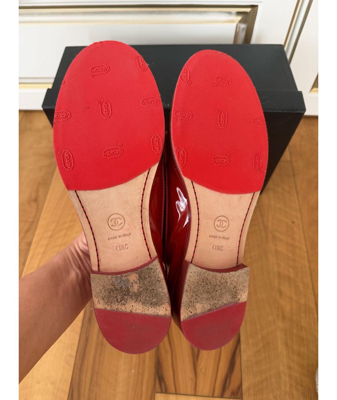 CHANEL Красные туфли из лакированной кожи, фото 2