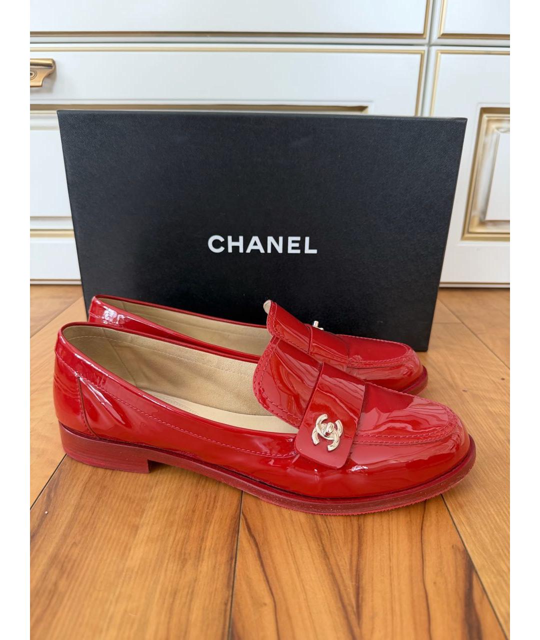 CHANEL Красные туфли из лакированной кожи, фото 5