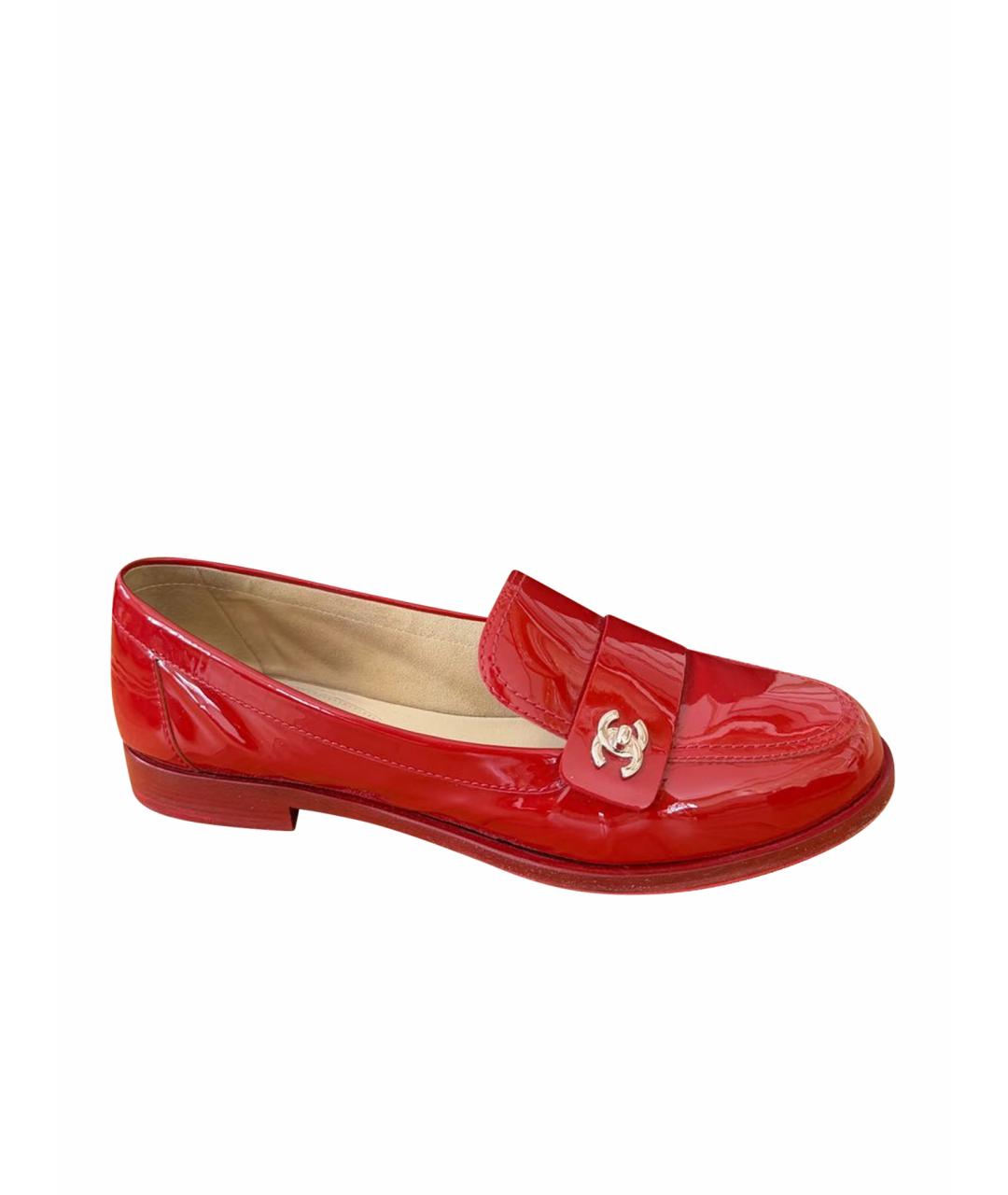 CHANEL Красные туфли из лакированной кожи, фото 1