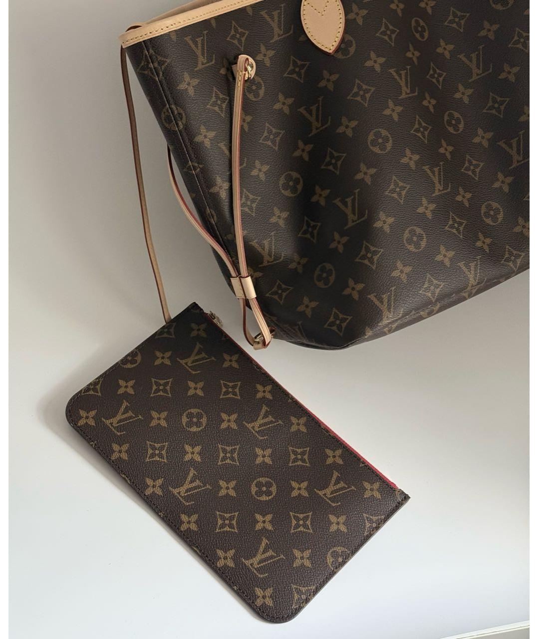 LOUIS VUITTON Коричневая канва сумка тоут, фото 5
