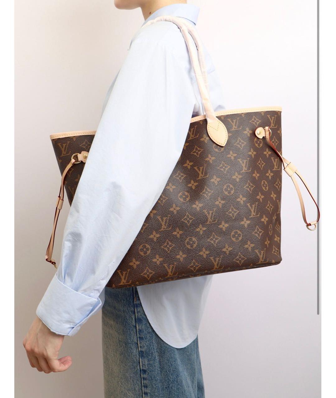 LOUIS VUITTON Коричневая канва сумка тоут, фото 6