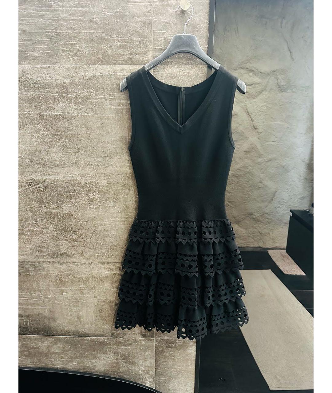 ALAIA Черное вискозное коктейльное платье, фото 4