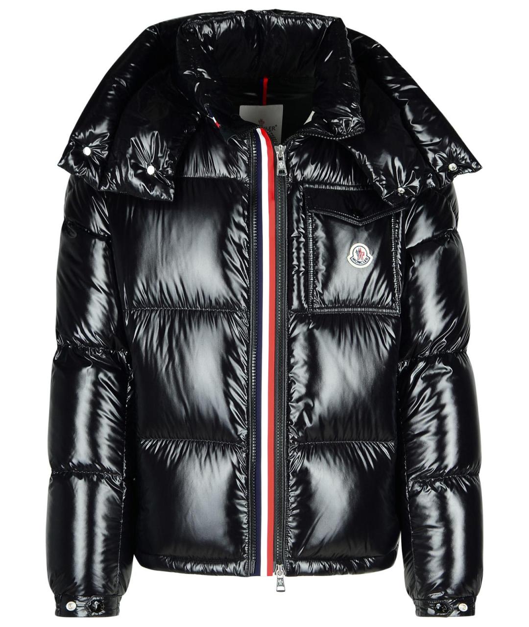 MONCLER Черный полиамидовый пуховик, фото 1