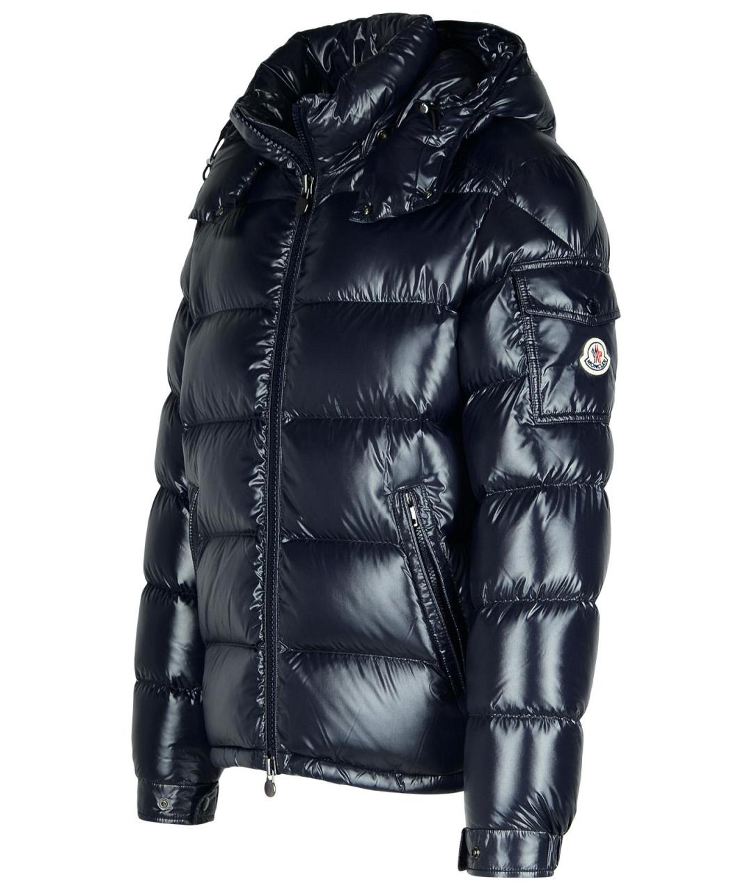 MONCLER Синий полиамидовый пуховик, фото 2