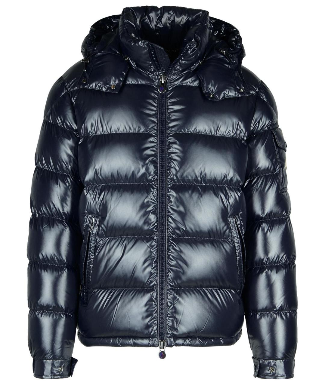 MONCLER Синий полиамидовый пуховик, фото 1