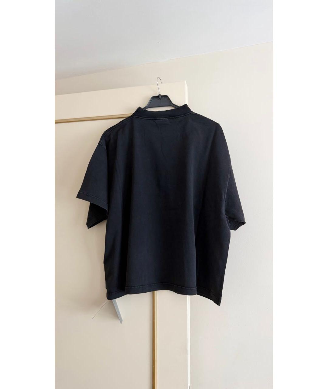 BALENCIAGA Черная хлопковая футболка, фото 6