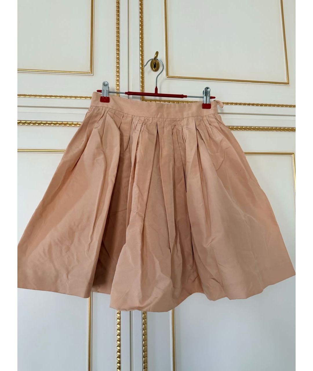 MIU MIU Розовая синтетическая юбка мини, фото 5