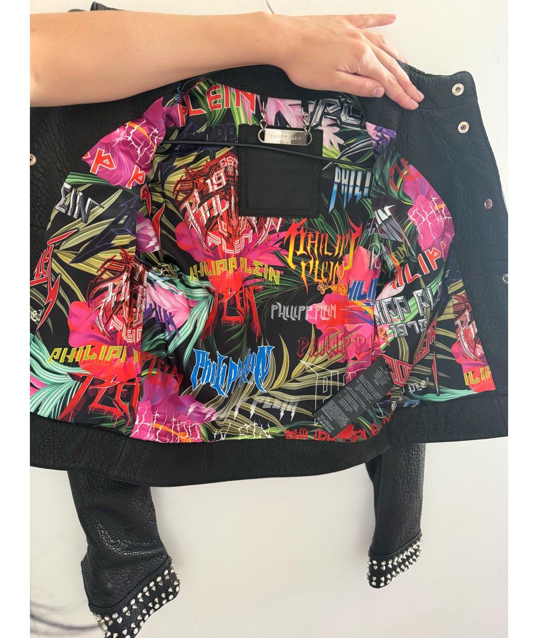 PHILIPP PLEIN Черная кожаная куртка, фото 6