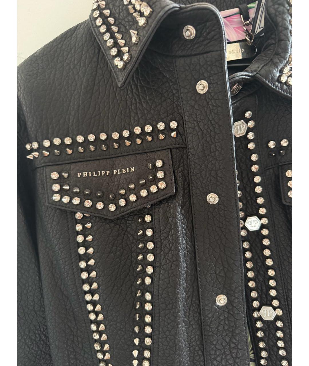 PHILIPP PLEIN Черная кожаная куртка, фото 5