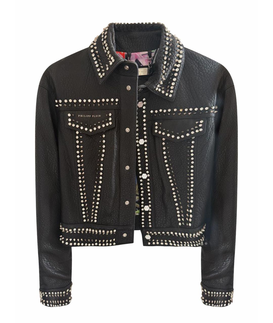 PHILIPP PLEIN Черная кожаная куртка, фото 1