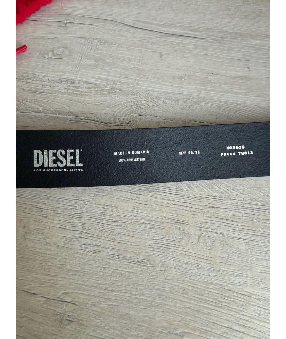 DIESEL Черный кожаный ремень, фото 3
