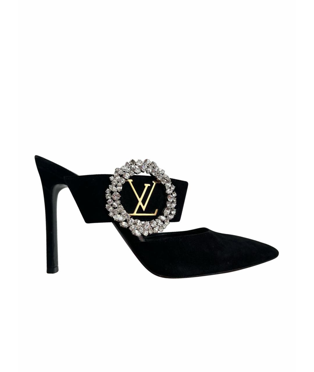 LOUIS VUITTON Черные замшевые туфли, фото 1