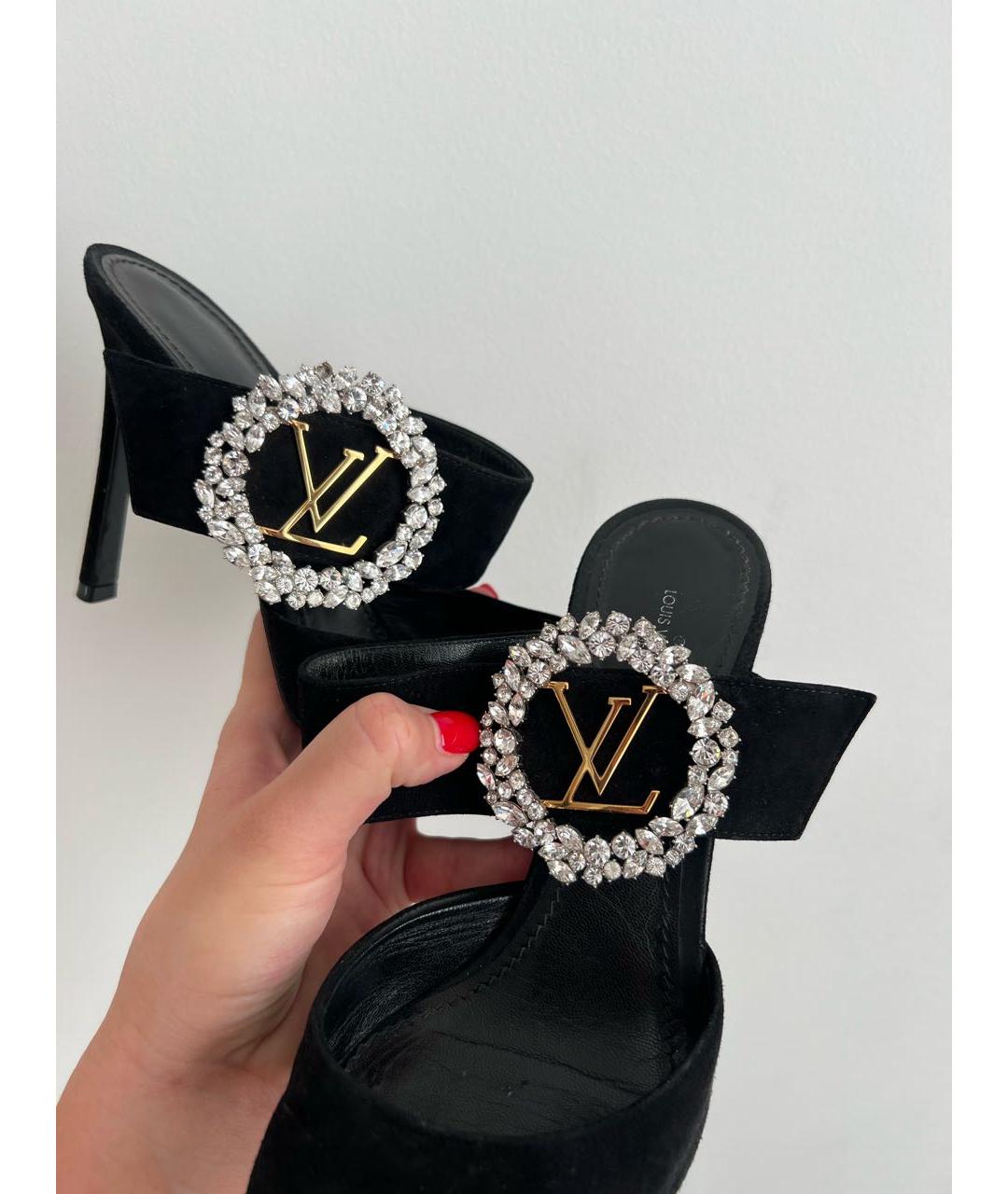 LOUIS VUITTON Черные замшевые туфли, фото 5