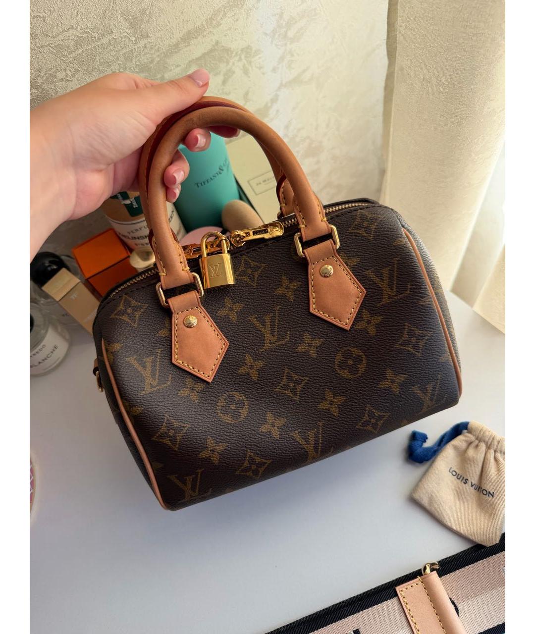 LOUIS VUITTON Коричневая канва сумка тоут, фото 3