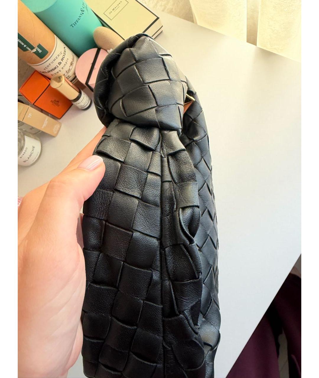 BOTTEGA VENETA Черная кожаная сумка с короткими ручками, фото 3