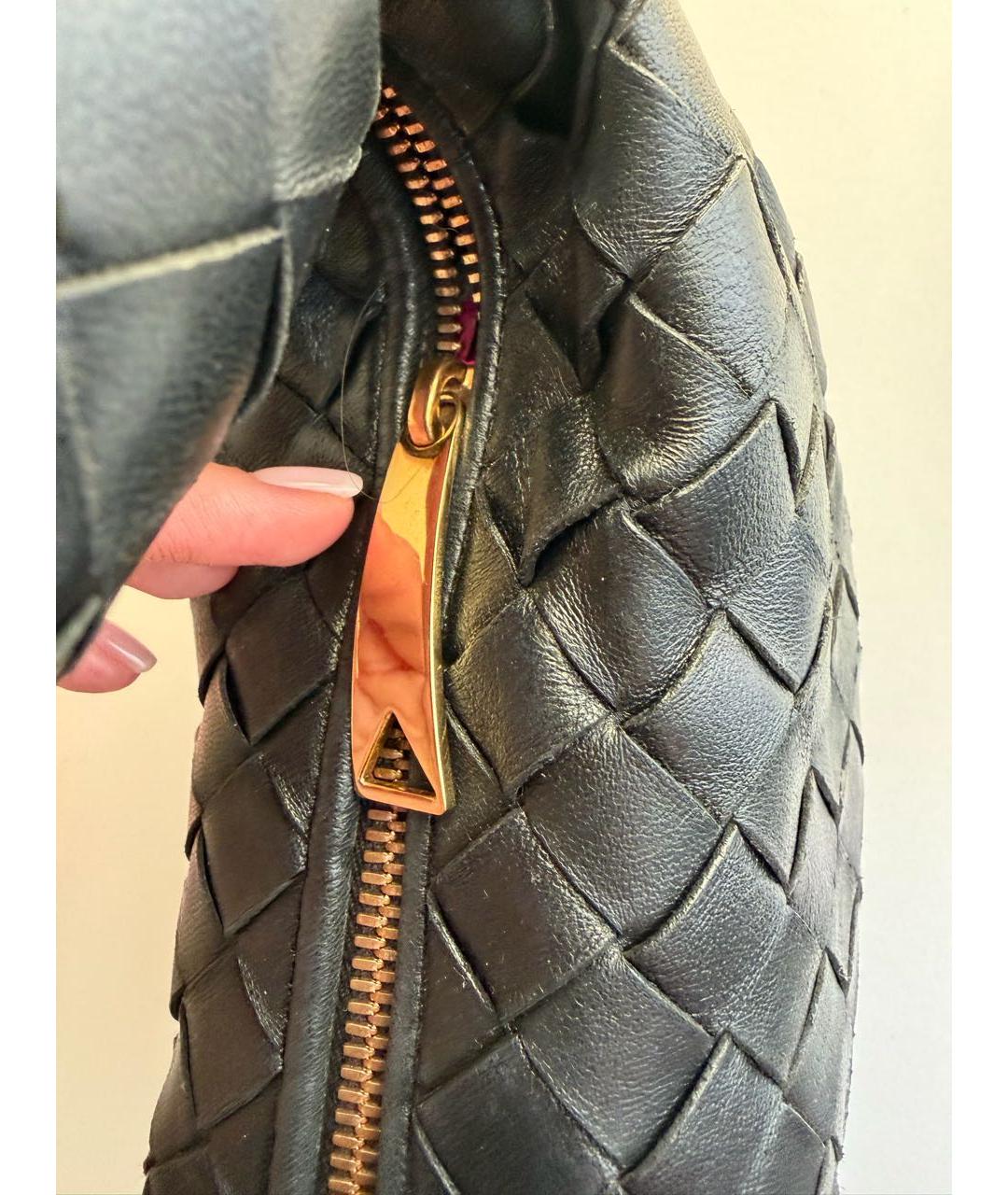 BOTTEGA VENETA Черная кожаная сумка с короткими ручками, фото 8