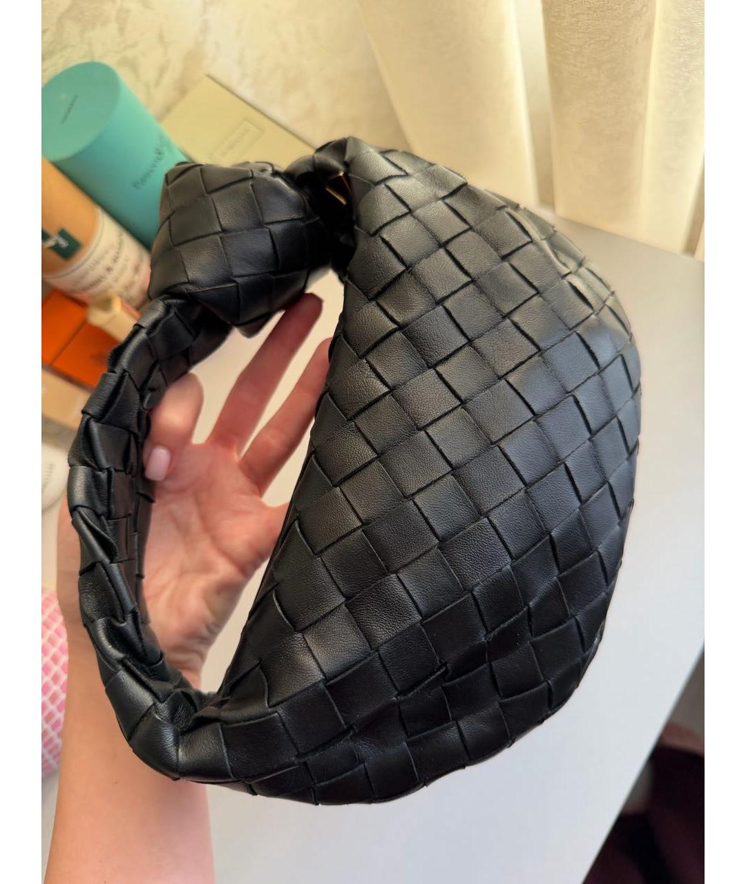 BOTTEGA VENETA Черная кожаная сумка с короткими ручками, фото 2