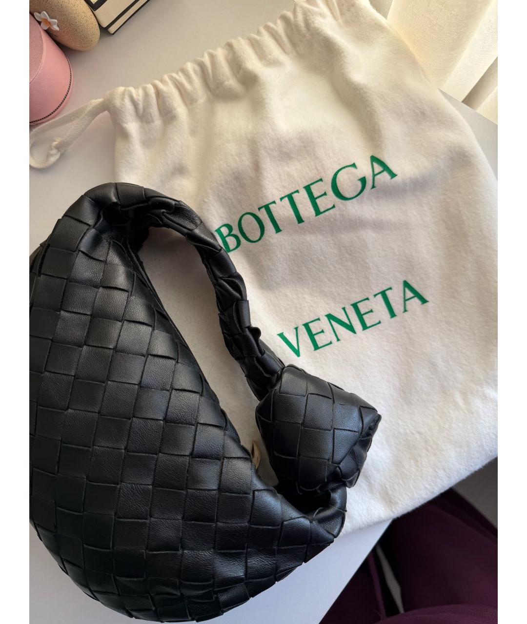 BOTTEGA VENETA Черная кожаная сумка с короткими ручками, фото 7