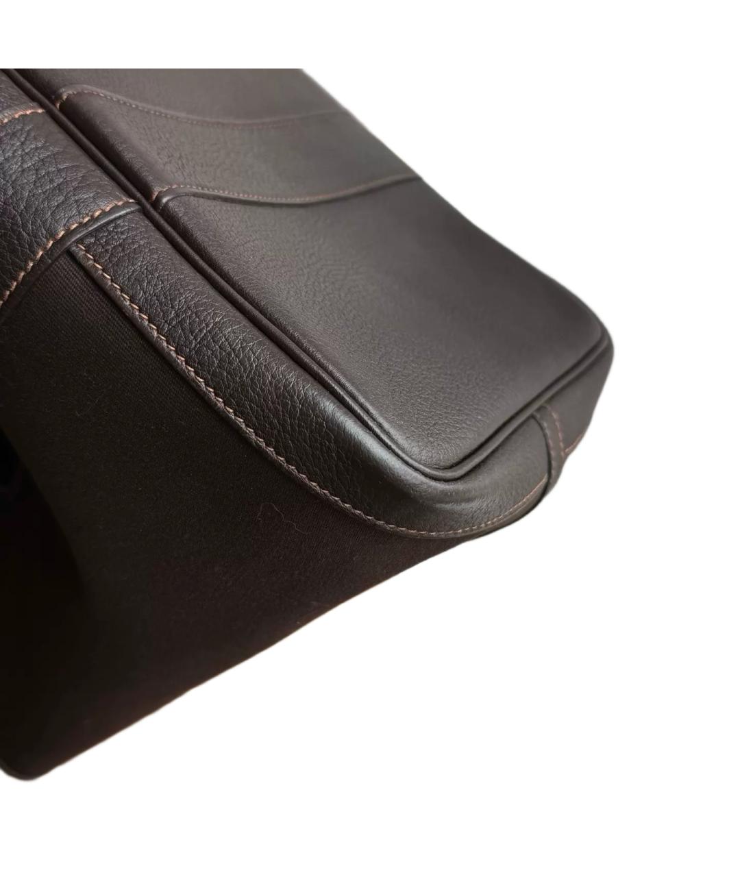 HERMES Коричневая тканевая сумка тоут, фото 6