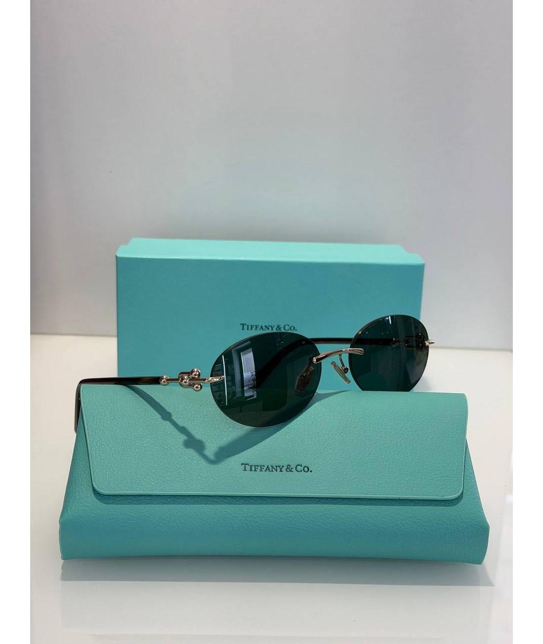 TIFFANY&CO Черные металлические солнцезащитные очки, фото 2