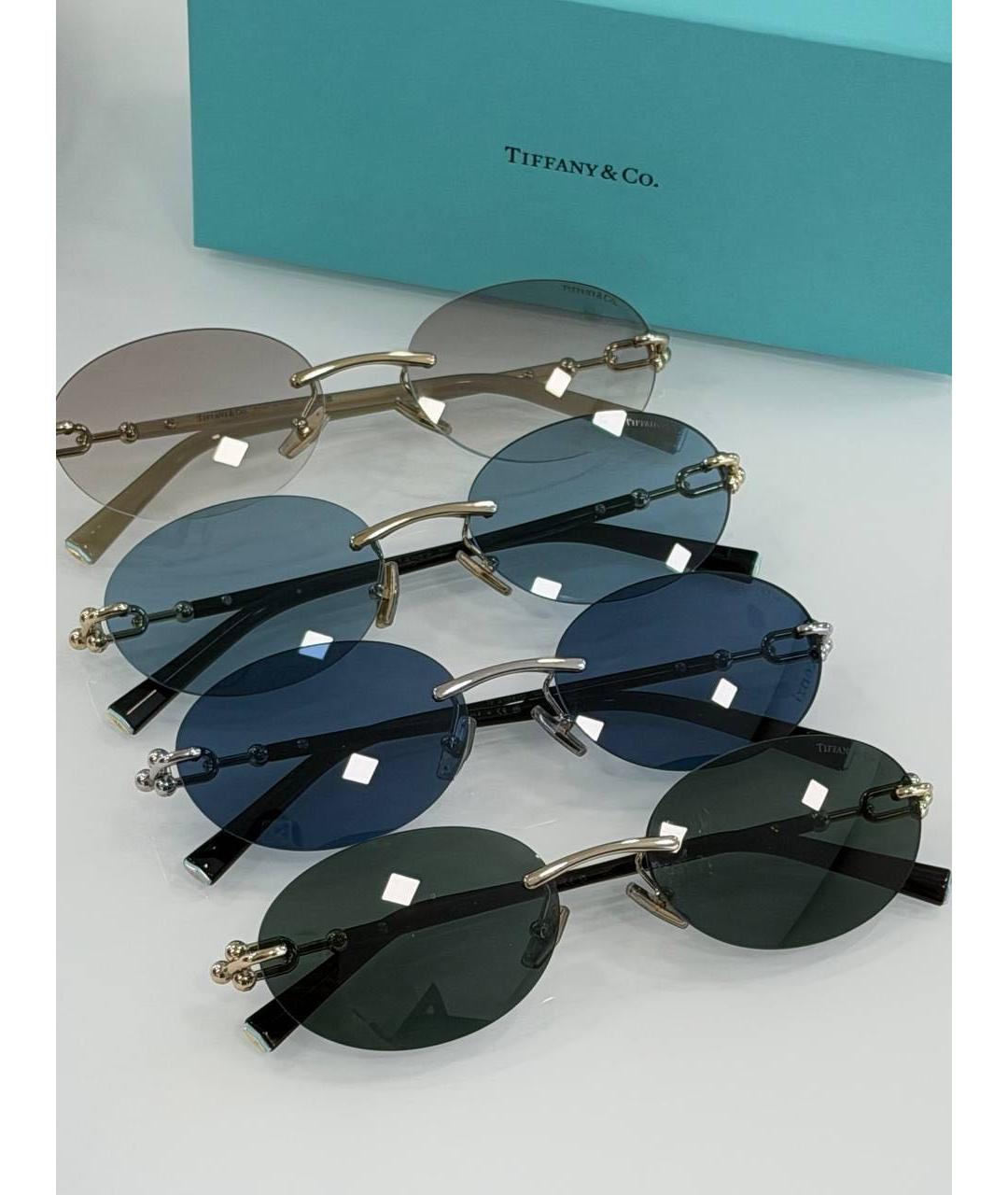 TIFFANY&CO Черные металлические солнцезащитные очки, фото 4