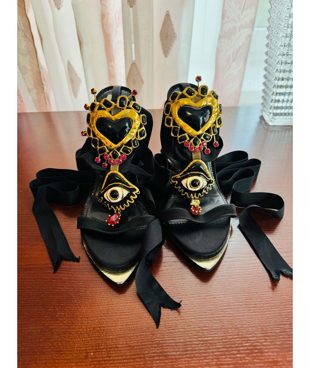 DSQUARED2 Черные текстильные босоножки, фото 3