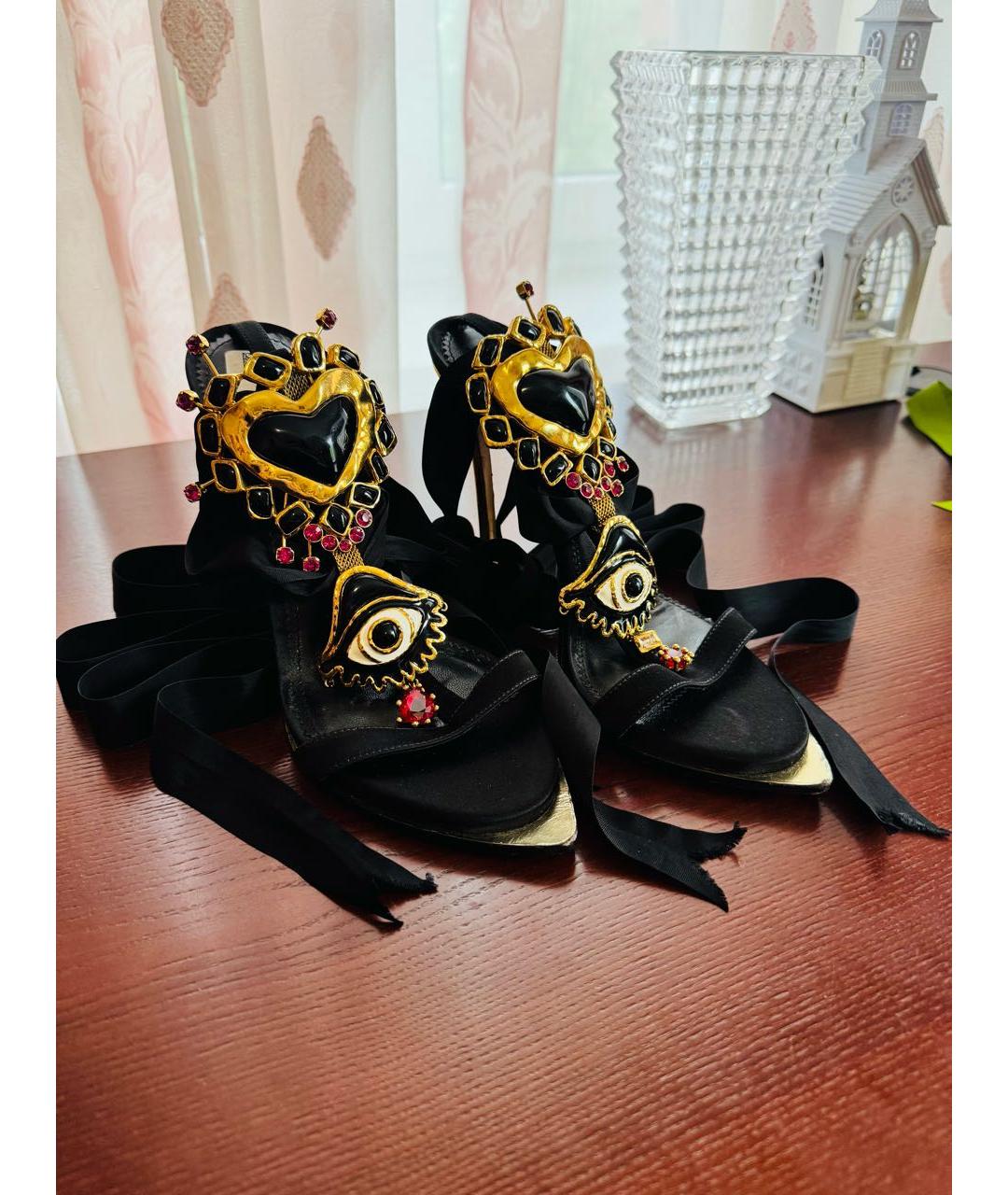 DSQUARED2 Черные текстильные босоножки, фото 2