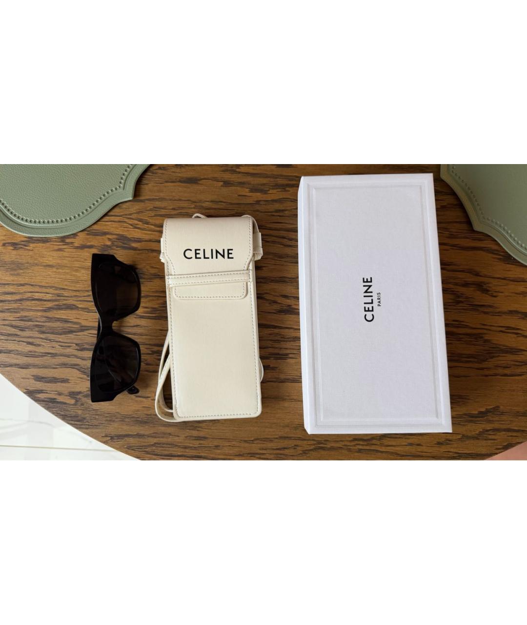 CELINE Черные пластиковые солнцезащитные очки, фото 4