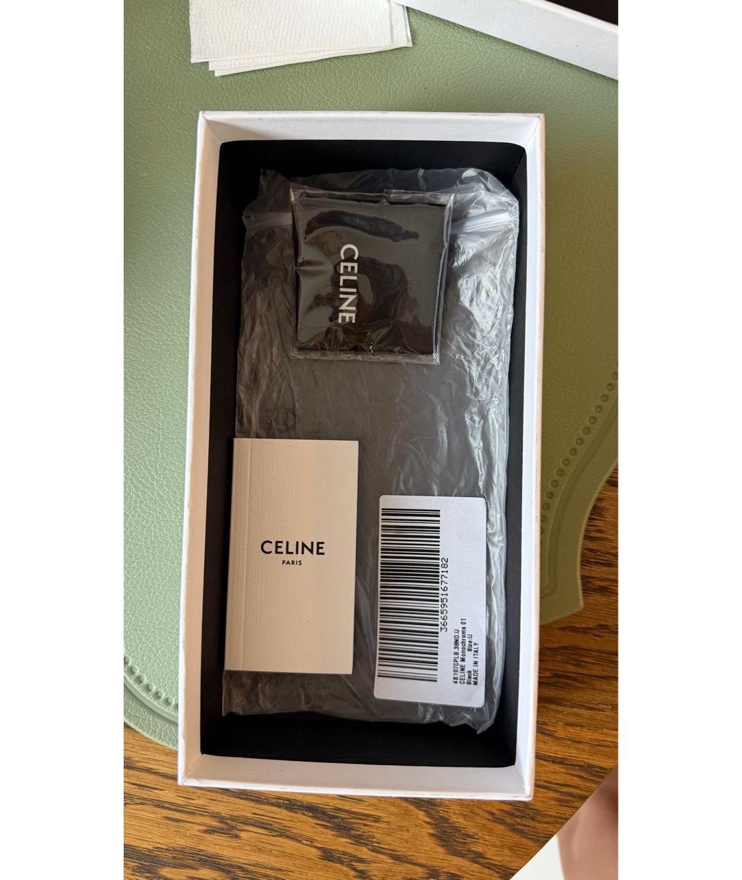CELINE Черные пластиковые солнцезащитные очки, фото 5