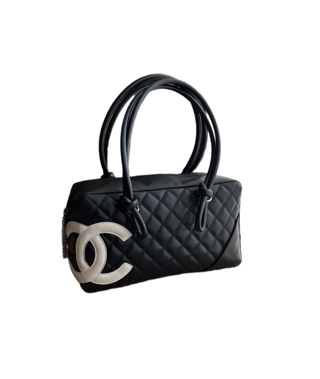CHANEL Черная кожаная сумка с короткими ручками, фото 10