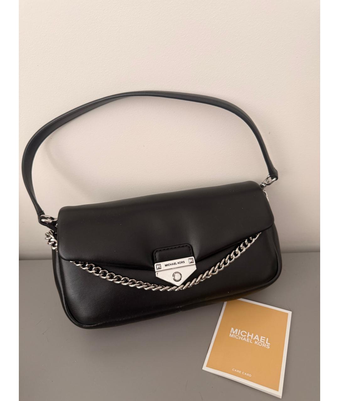 MICHAEL KORS Черная сумка с короткими ручками из искусственной кожи, фото 5