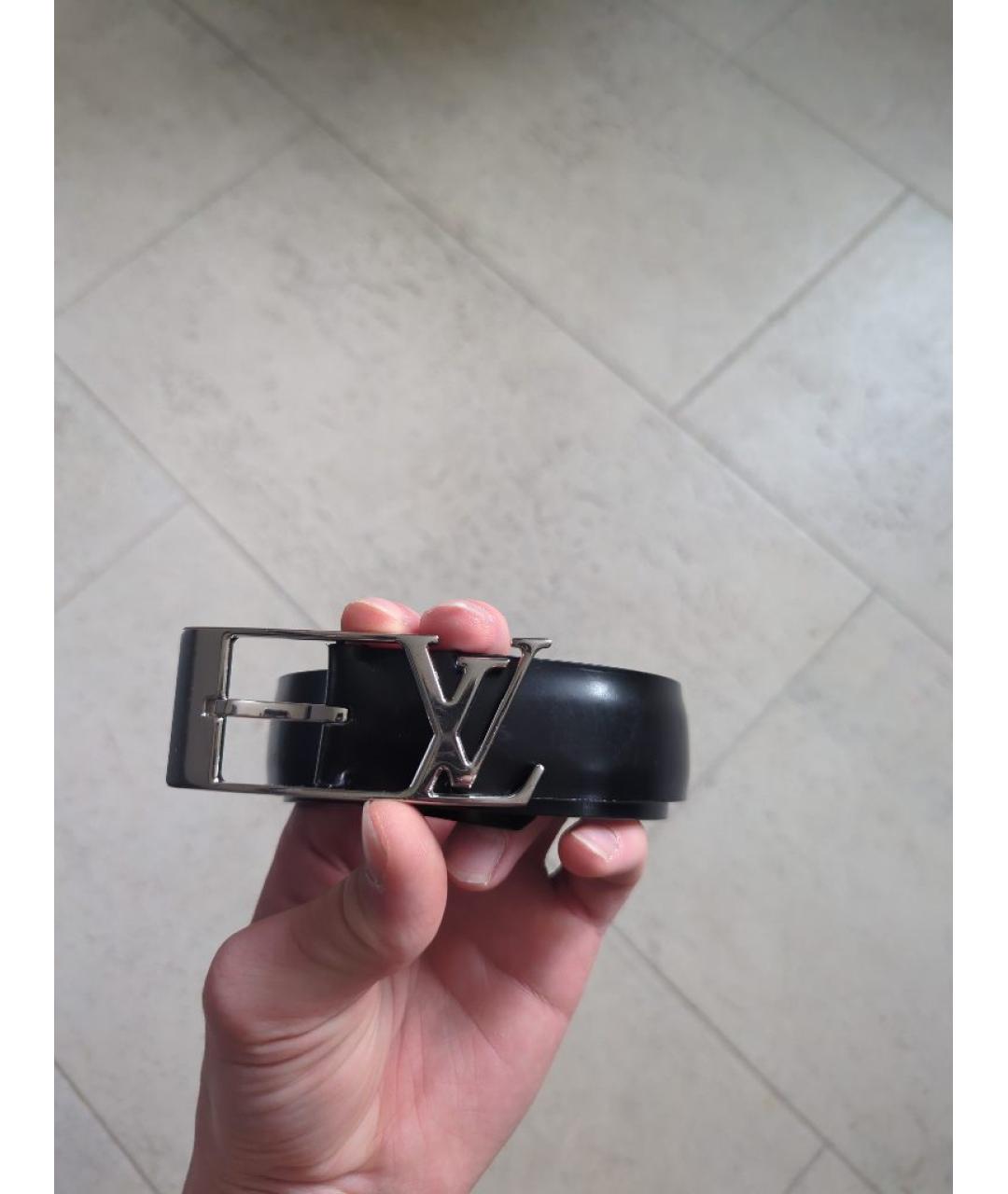 LOUIS VUITTON Черный ремень из лакированной кожи, фото 5