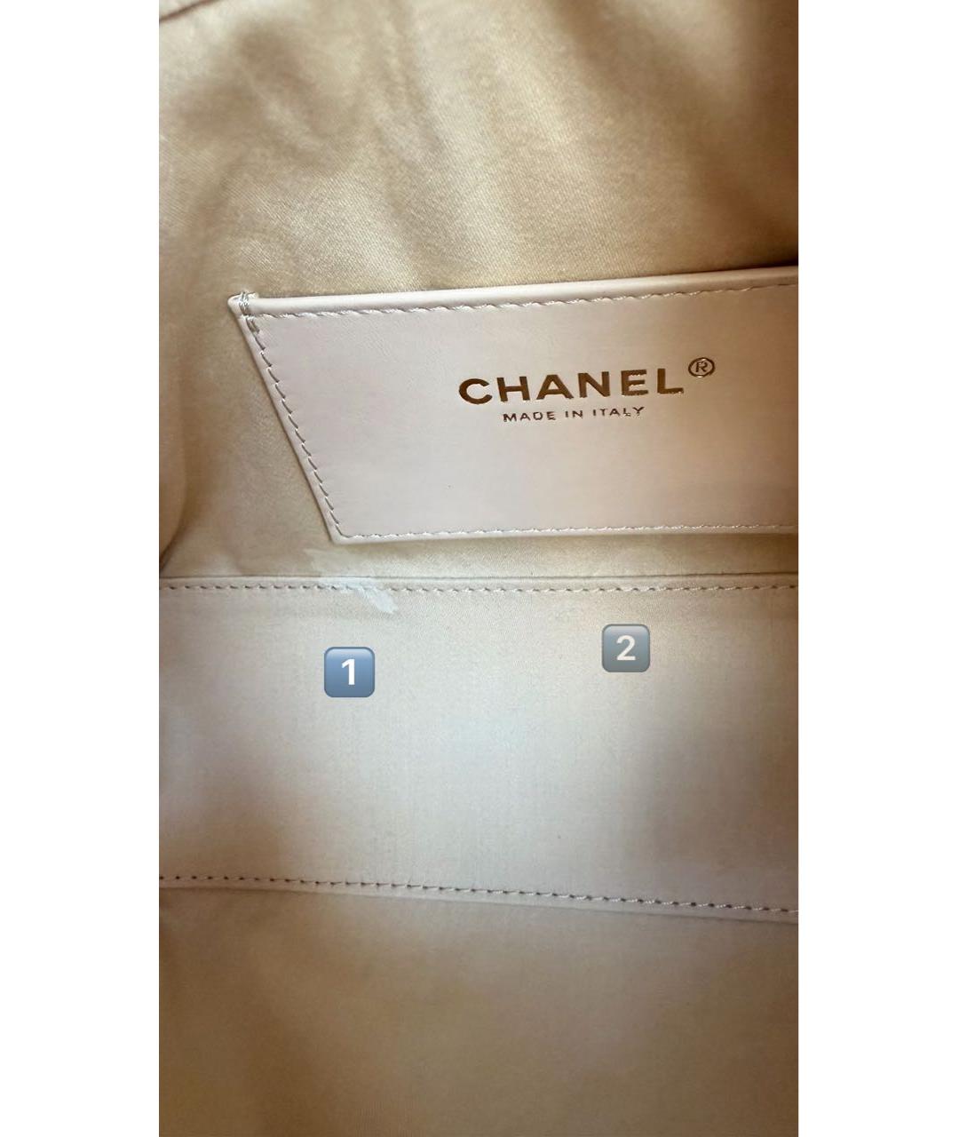 CHANEL Бежевая кожаная сумка через плечо, фото 5