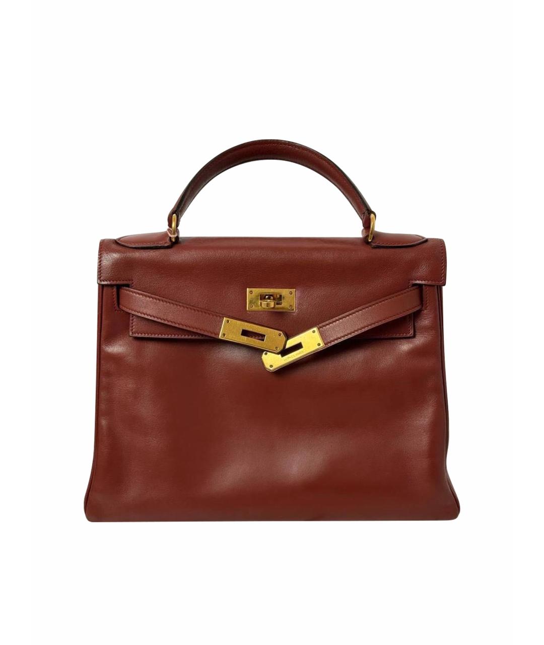 HERMES Бордовая кожаная сумка через плечо, фото 1