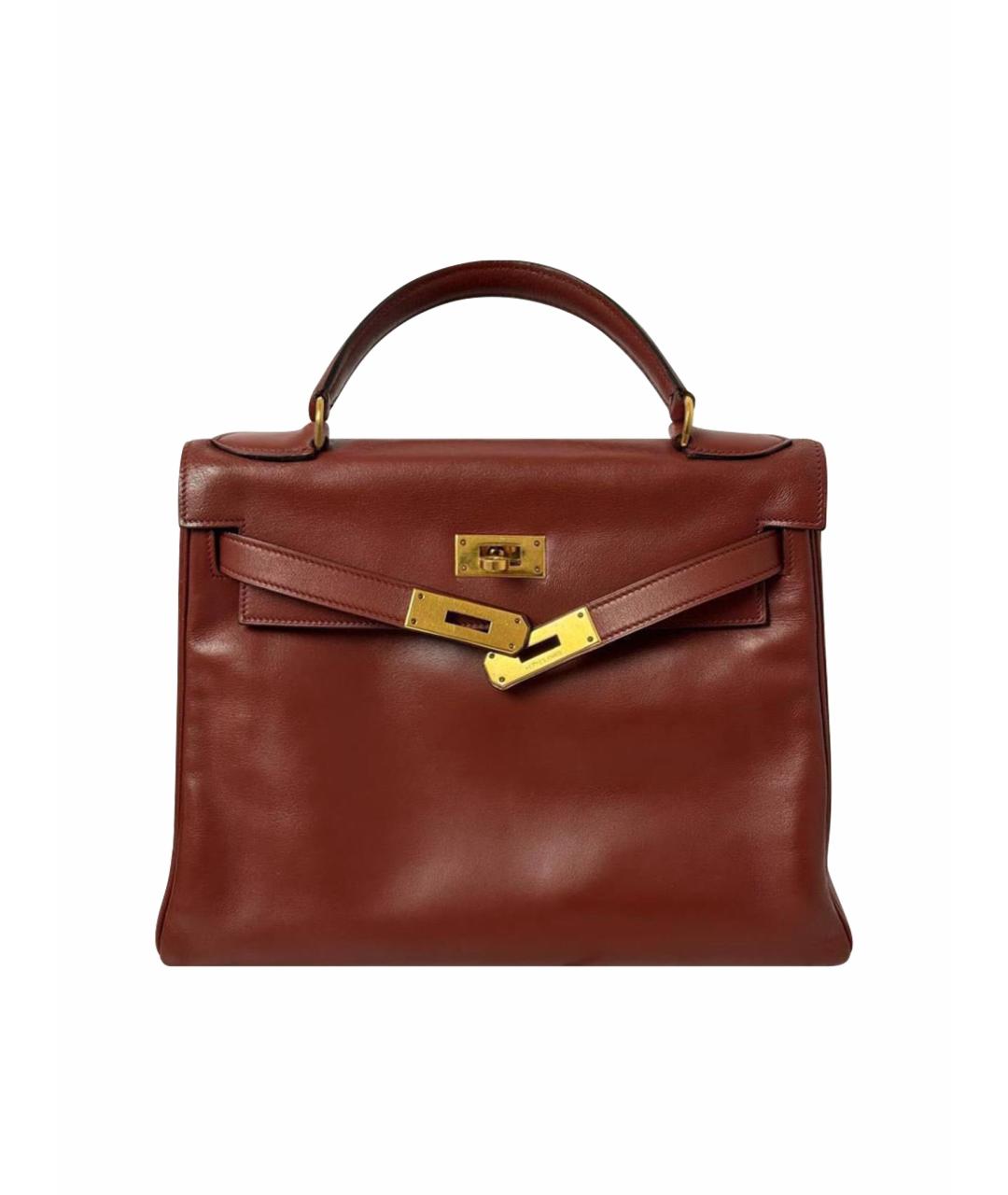 HERMES Бордовая кожаная сумка через плечо, фото 8