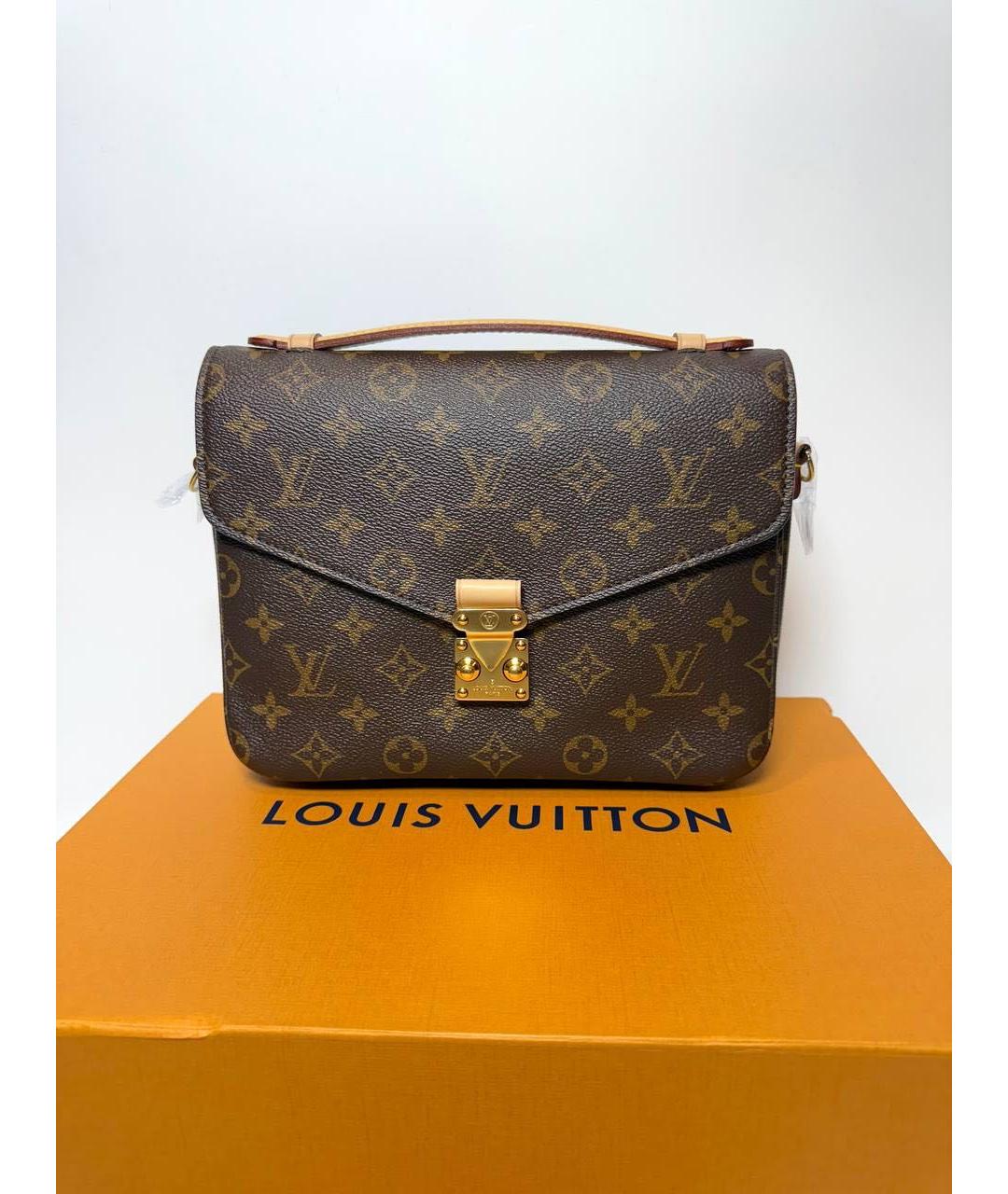 LOUIS VUITTON Коричневая канва сумка через плечо, фото 6