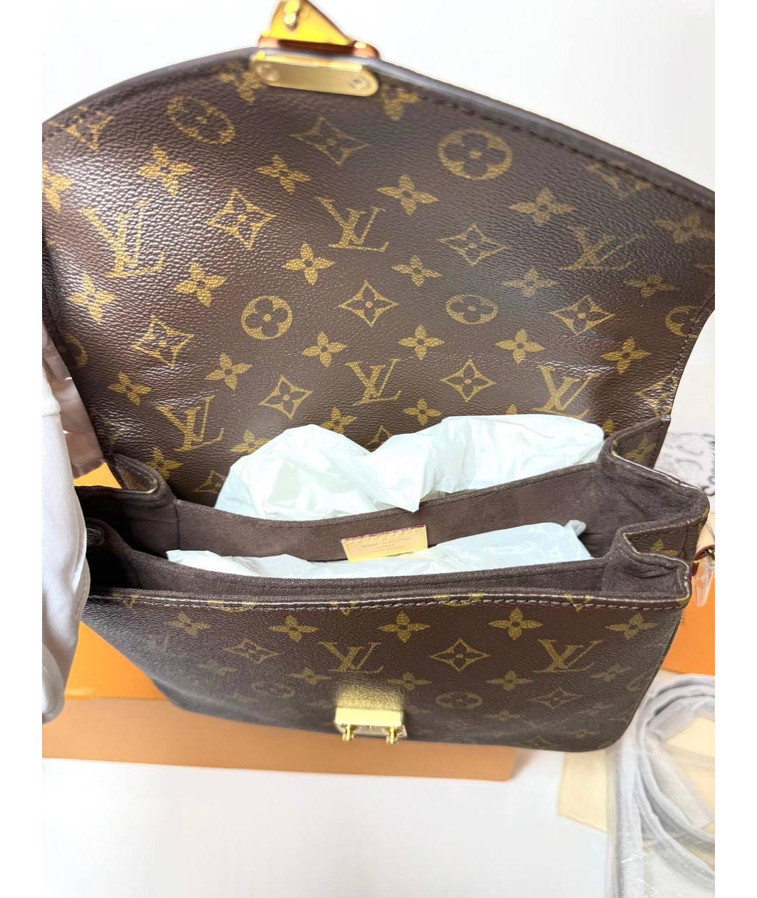 LOUIS VUITTON Коричневая канва сумка через плечо, фото 4